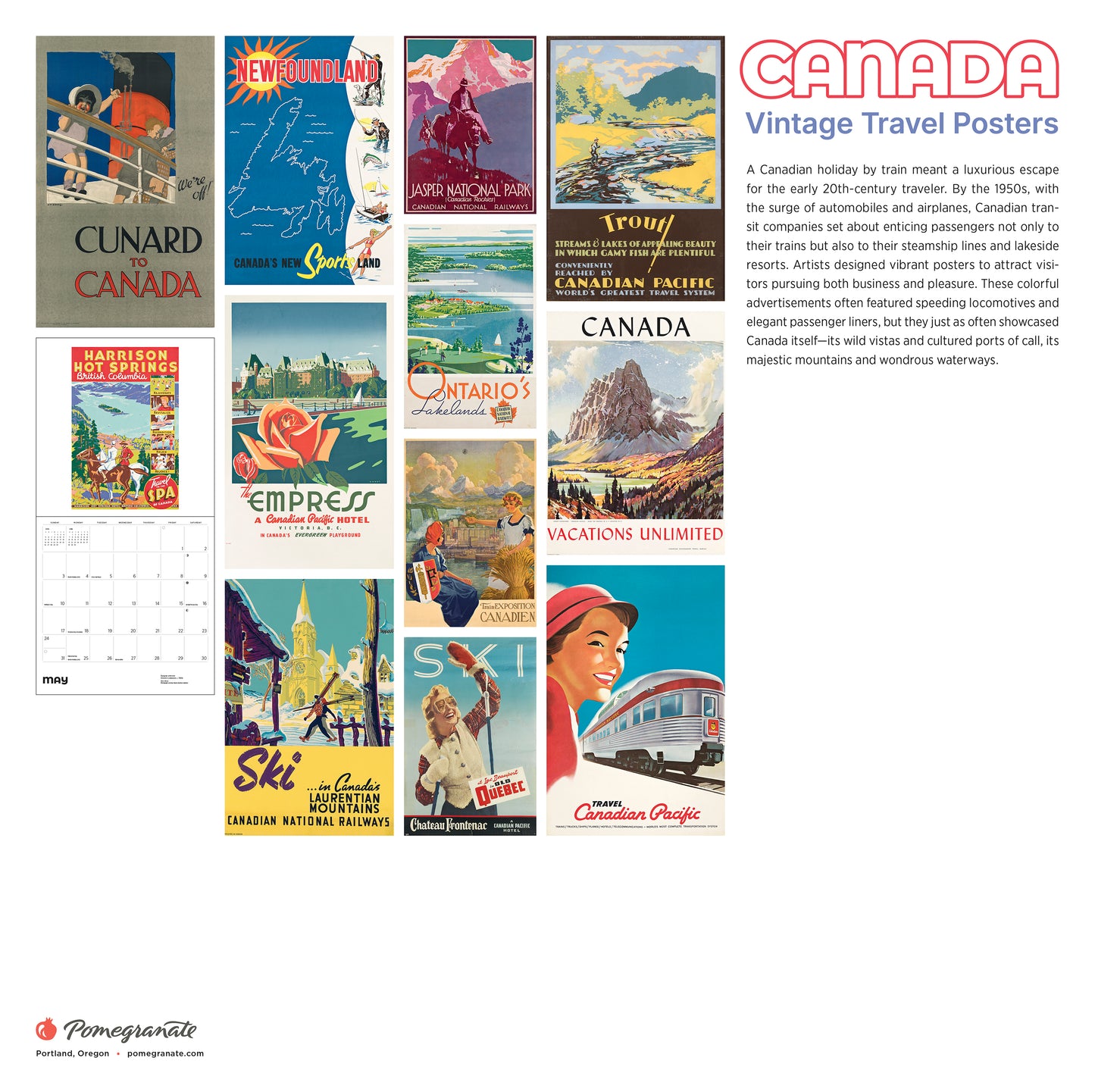 Canada: Vintage Travel Posters 2026 Wall Calendar_Back_Multipiece