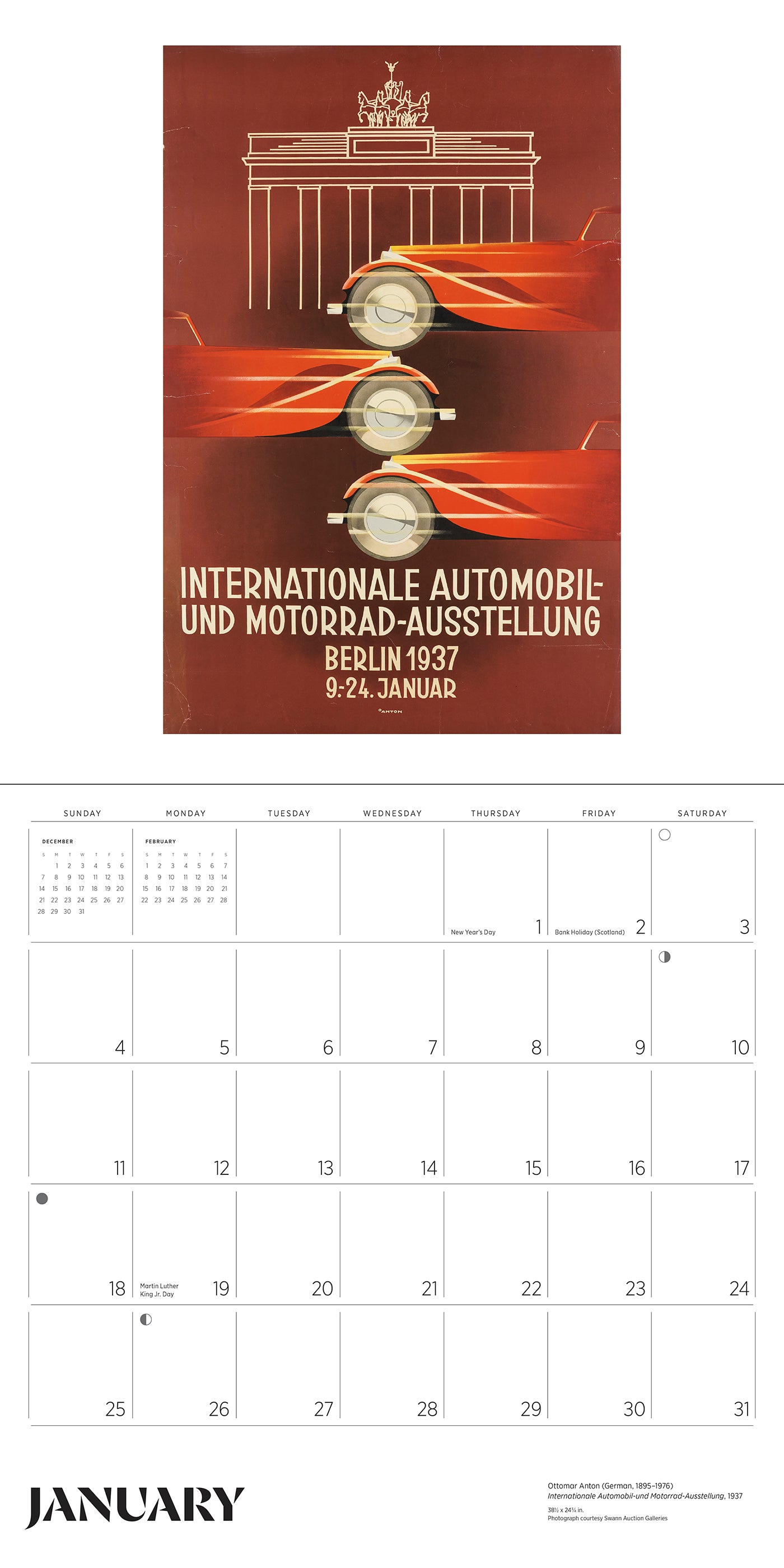 Automobiles: Vintage Posters 2026 Wall Calendar_Interior_1