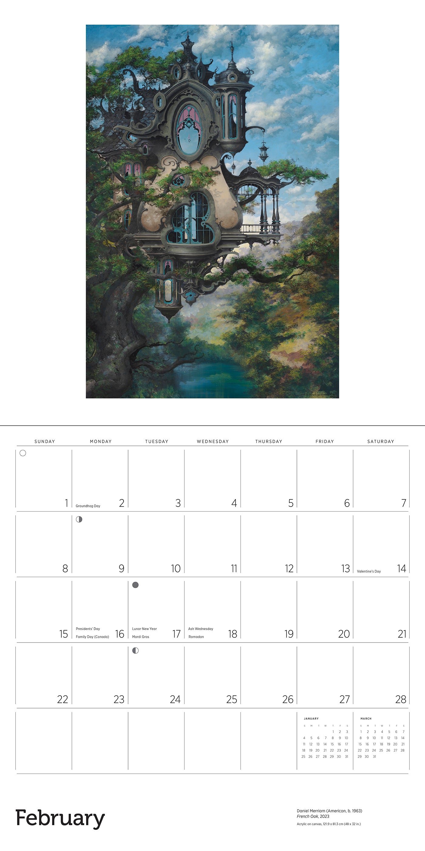 The Art of Daniel Merriam 2026 Wall Calendar_Interior_1