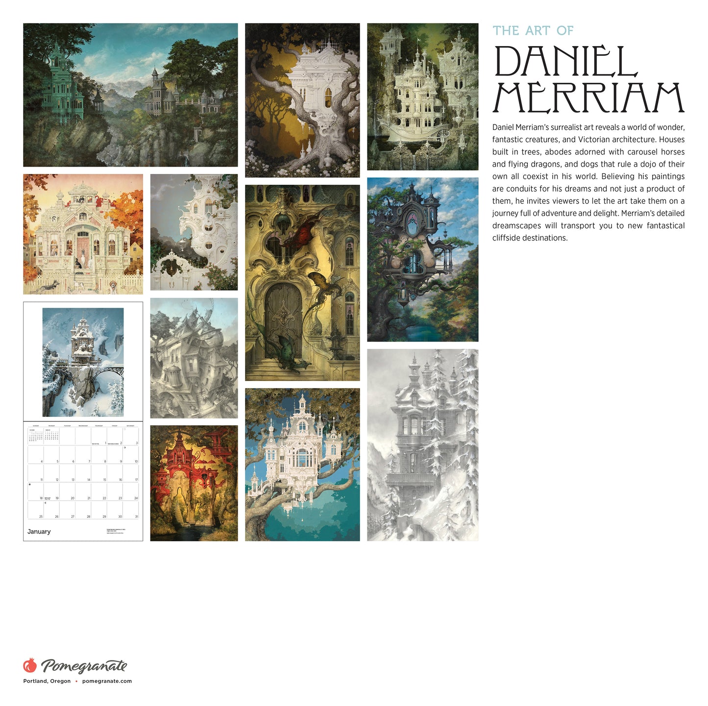 The Art of Daniel Merriam 2026 Wall Calendar_Back_Multipiece