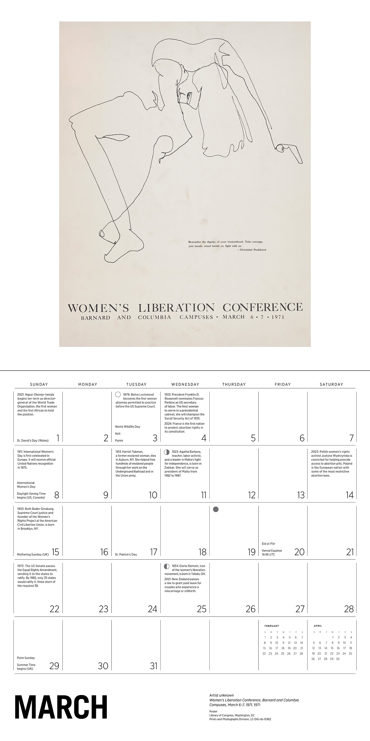 The Fight for Women’s Rights 2026 Wall Calendar_Interior_3