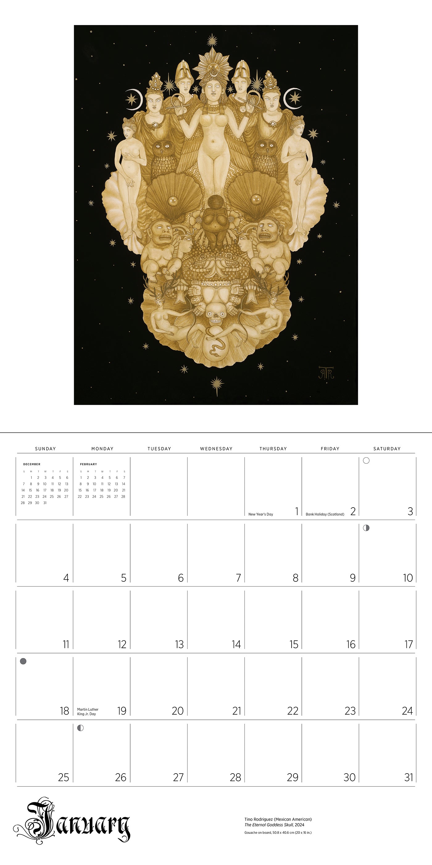 Day of the Dead: The Skull Paintings of Tino Rodriguez and Virgo Paraiso 2026 Wall Calendar_Interior_1