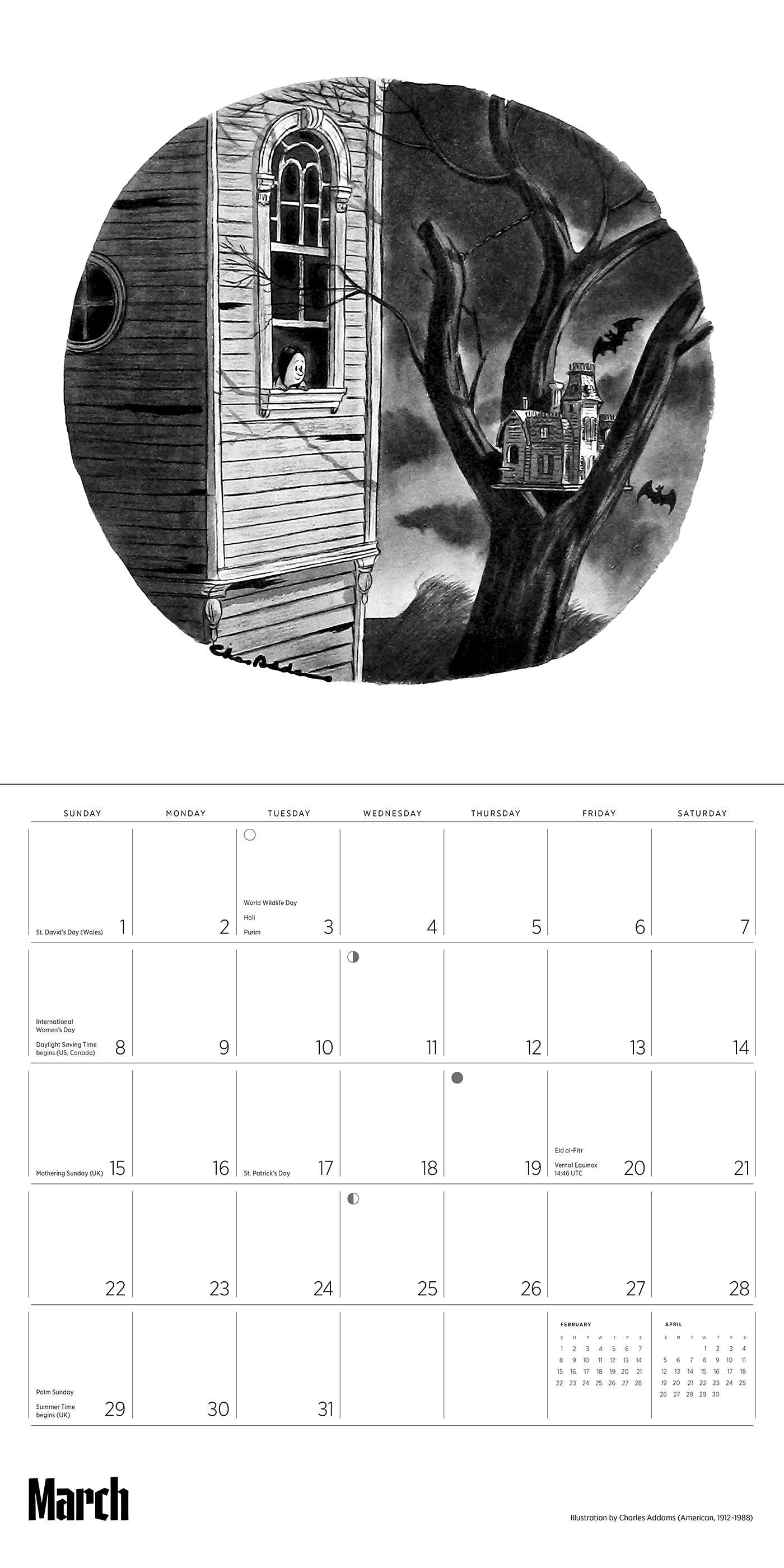 Charles Addams: The Addams Family 2026 Wall Calendar_Interior_3