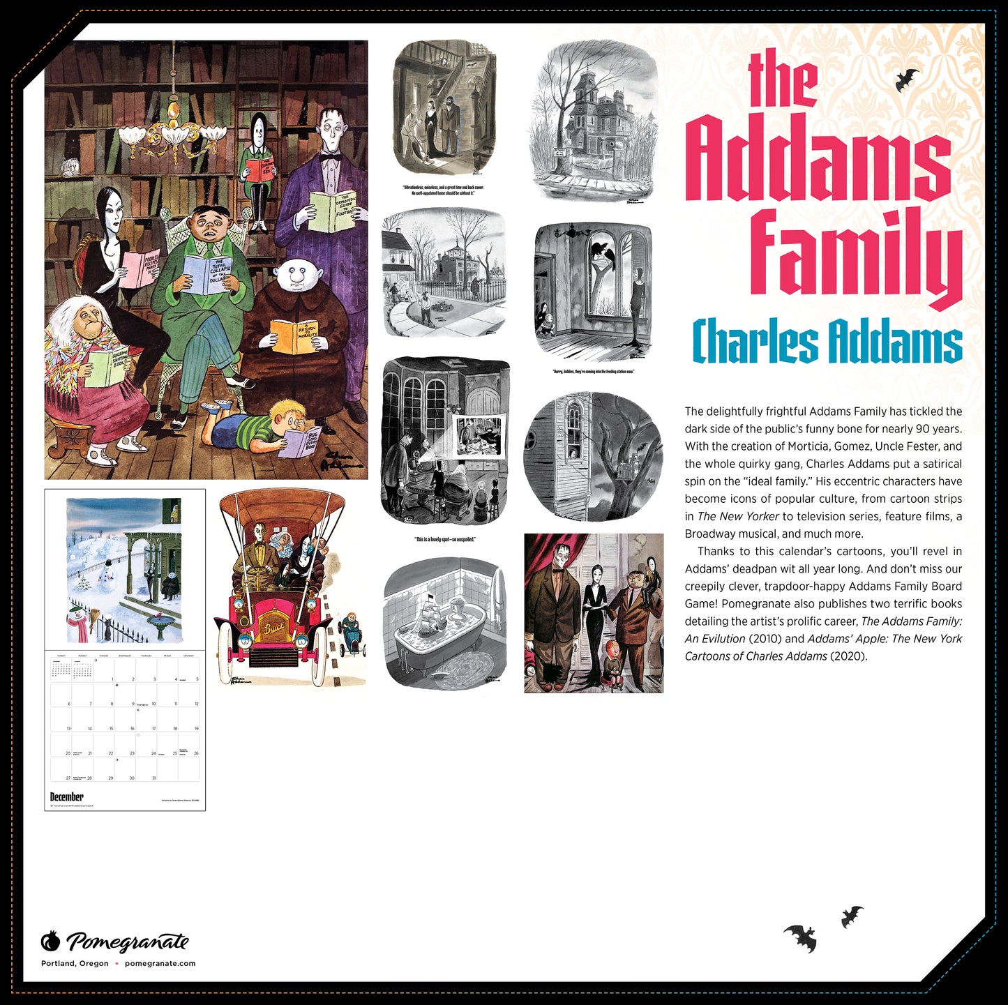 Charles Addams: The Addams Family 2026 Wall Calendar_Back_Multipiece