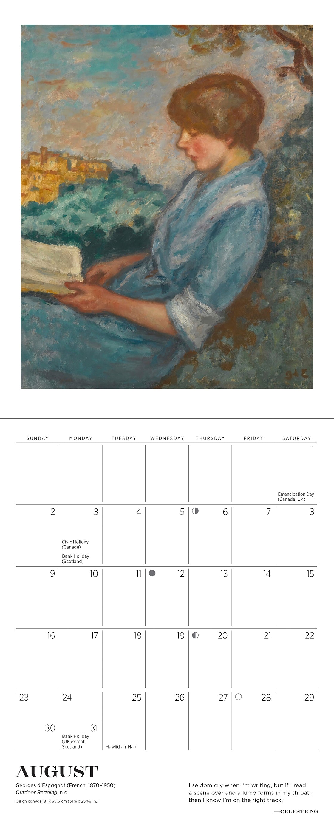 The Reading Woman 2026 Mini Wall Calendar_Interior_1