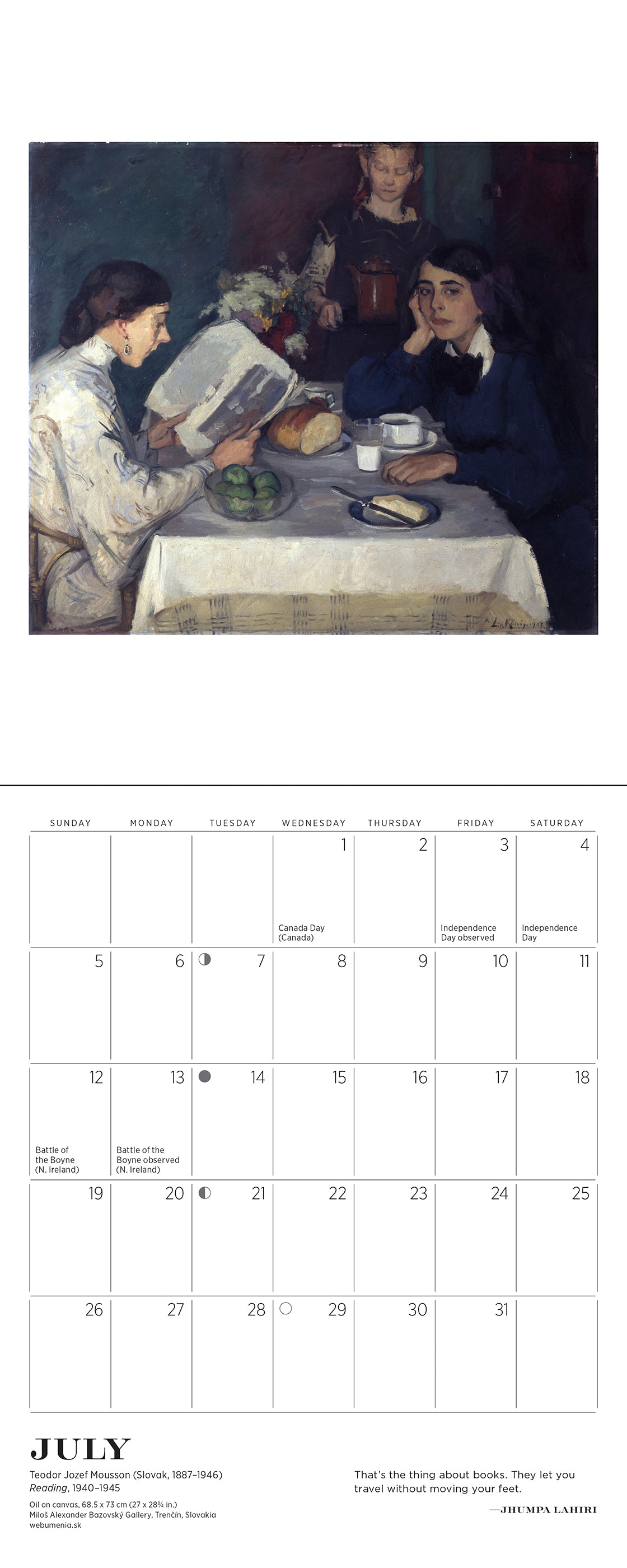 The Reading Woman 2026 Mini Wall Calendar_Interior_2