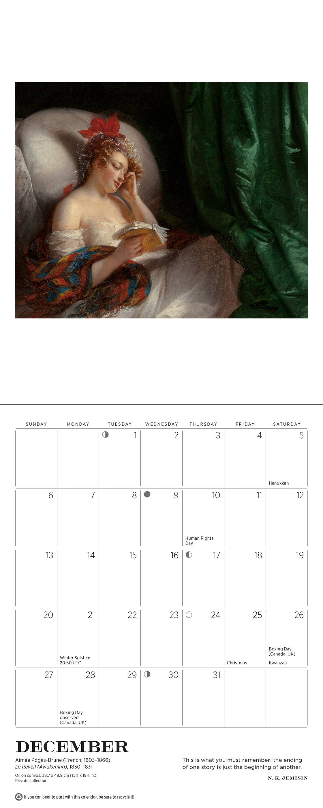 The Reading Woman 2026 Mini Wall Calendar_Interior_5
