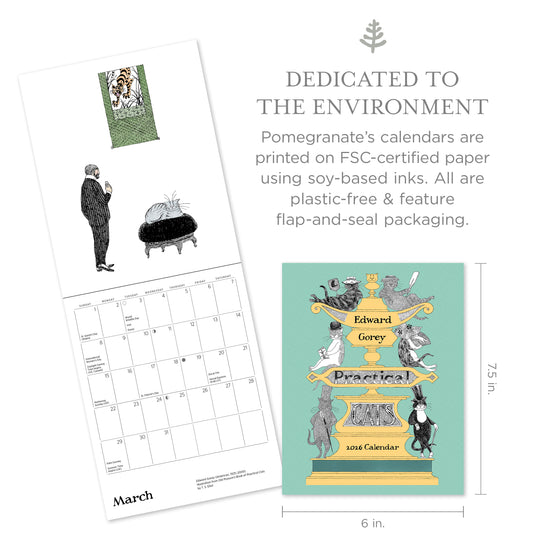 Edward Gorey: Practical Cats 2026 Mini Wall Calendar_Front_Flat