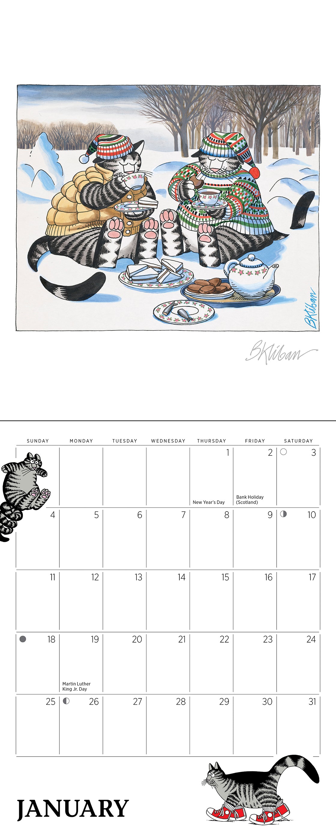 B. Kliban: CatCalendar 2026 Mini Wall Calendar_Interior_1