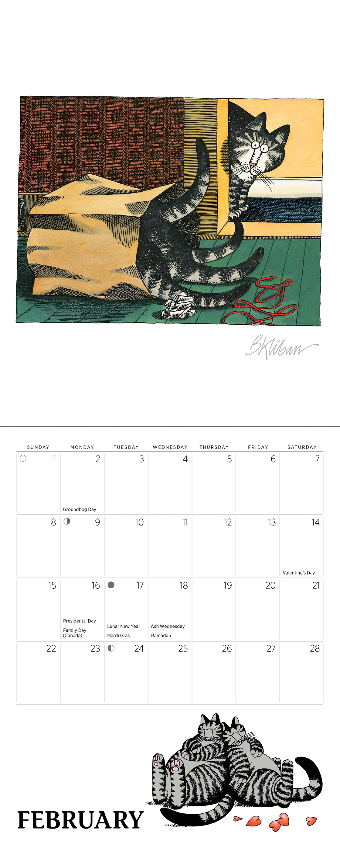 B. Kliban: CatCalendar 2026 Mini Wall Calendar_Interior_2