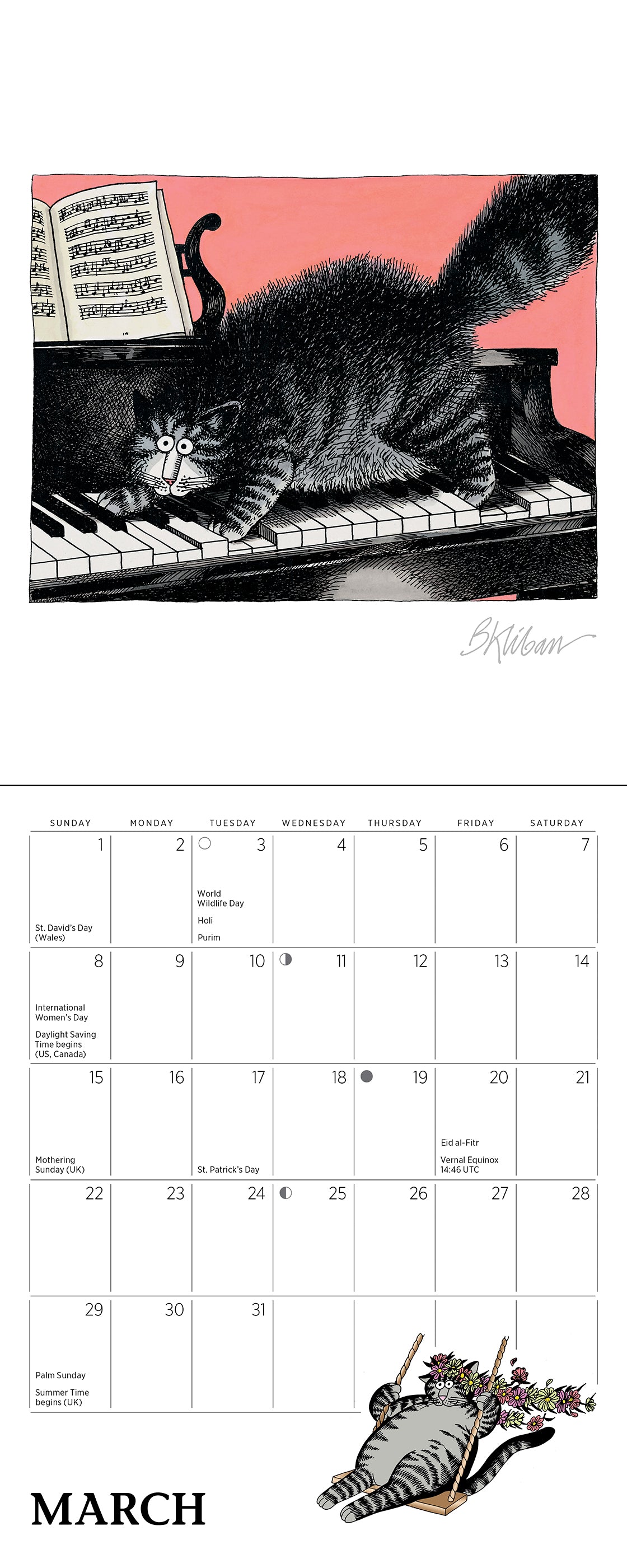 B. Kliban: CatCalendar 2026 Mini Wall Calendar_Interior_3