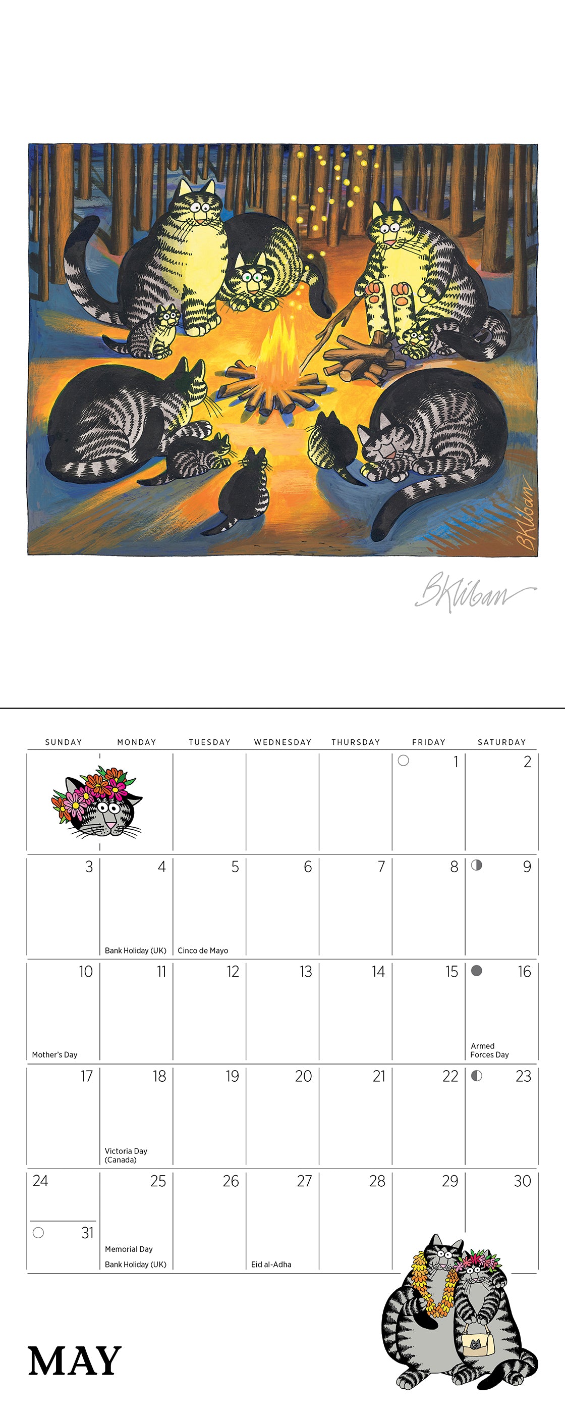 B. Kliban: CatCalendar 2026 Mini Wall Calendar_Interior_5