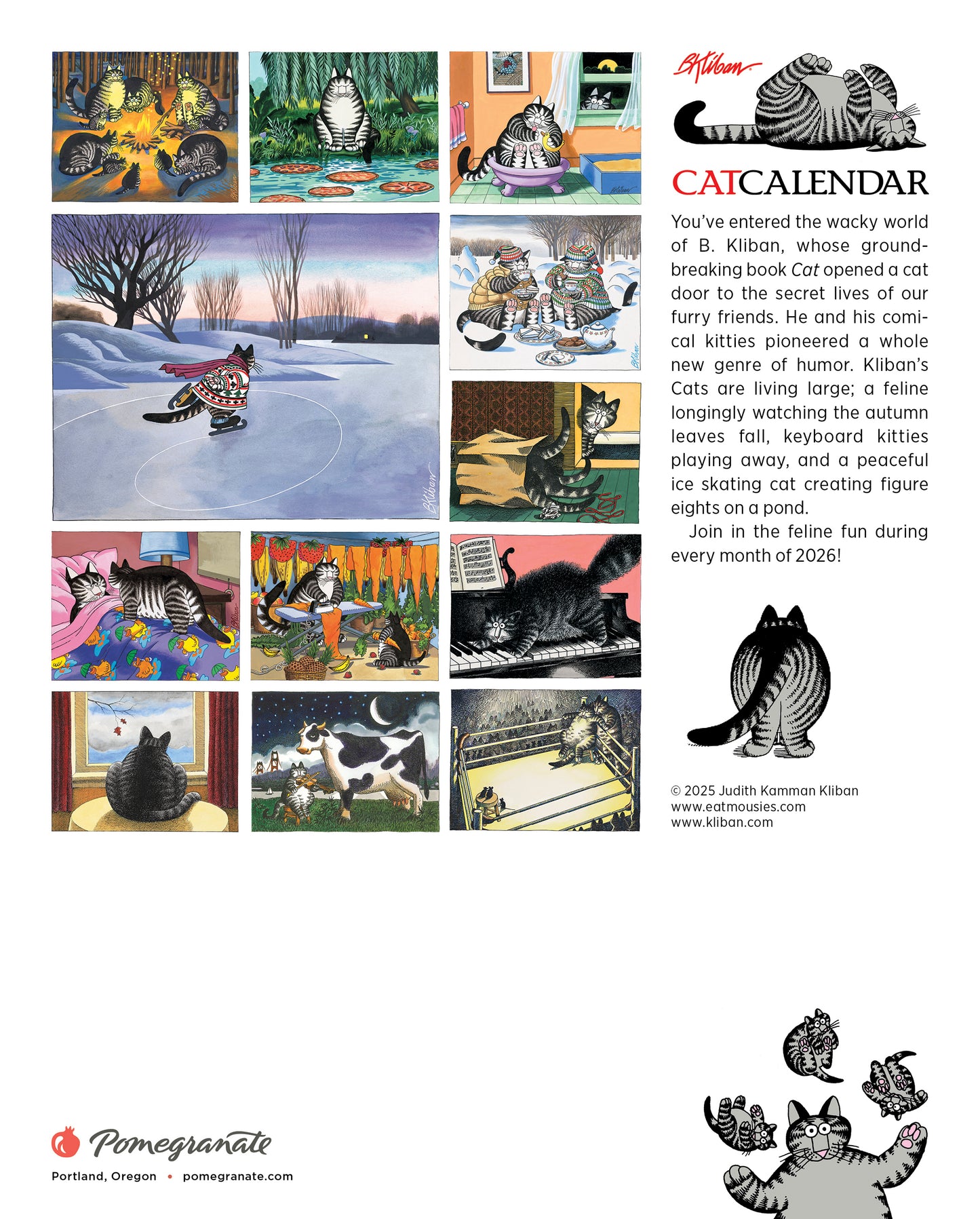 B. Kliban: CatCalendar 2026 Mini Wall Calendar_Back_Multipiece