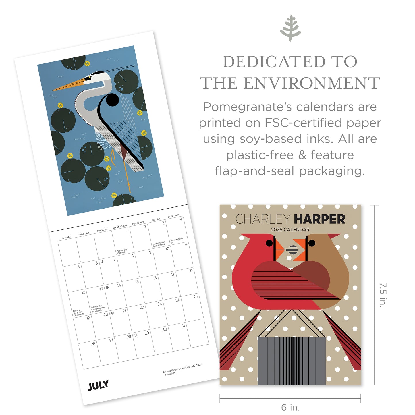 Charley Harper 2026 Mini Wall Calendar_Zoom