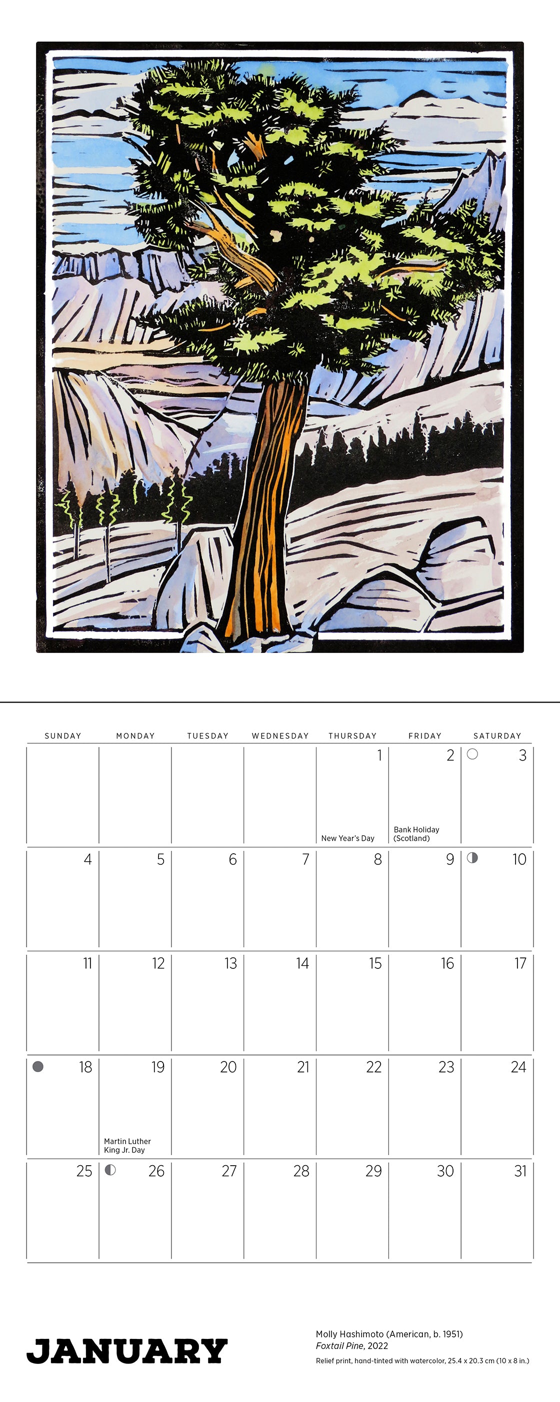 Molly Hashimoto: Lush Landscapes 2026 Mini Wall Calendar_Interior_1