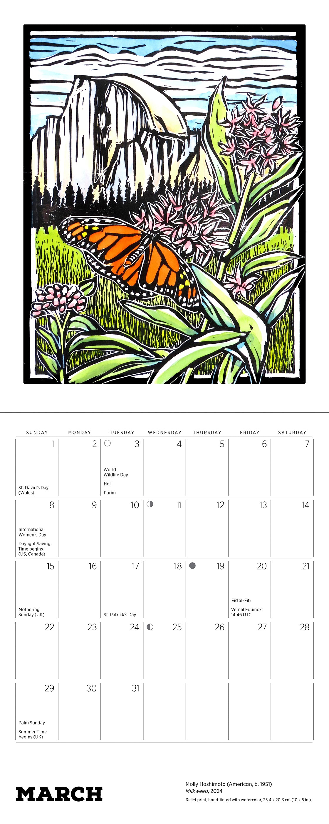 Molly Hashimoto: Lush Landscapes 2026 Mini Wall Calendar_Interior_3
