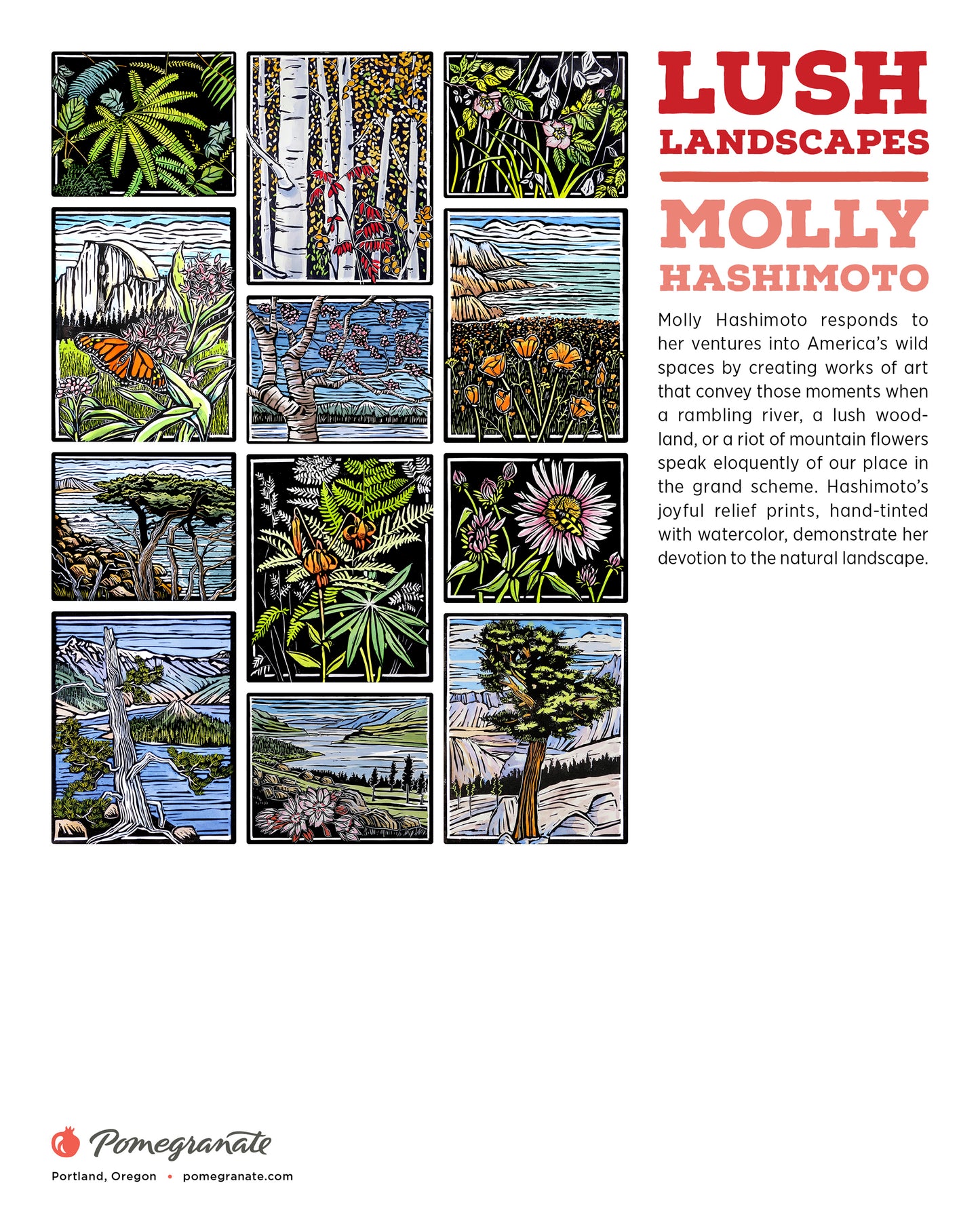 Molly Hashimoto: Lush Landscapes 2026 Mini Wall Calendar_Back_Multipiece