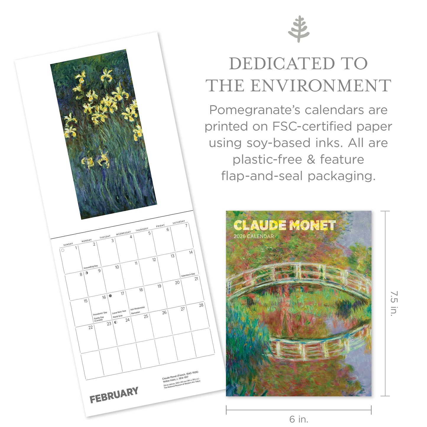 Claude Monet 2026 Mini Wall Calendar_Zoom