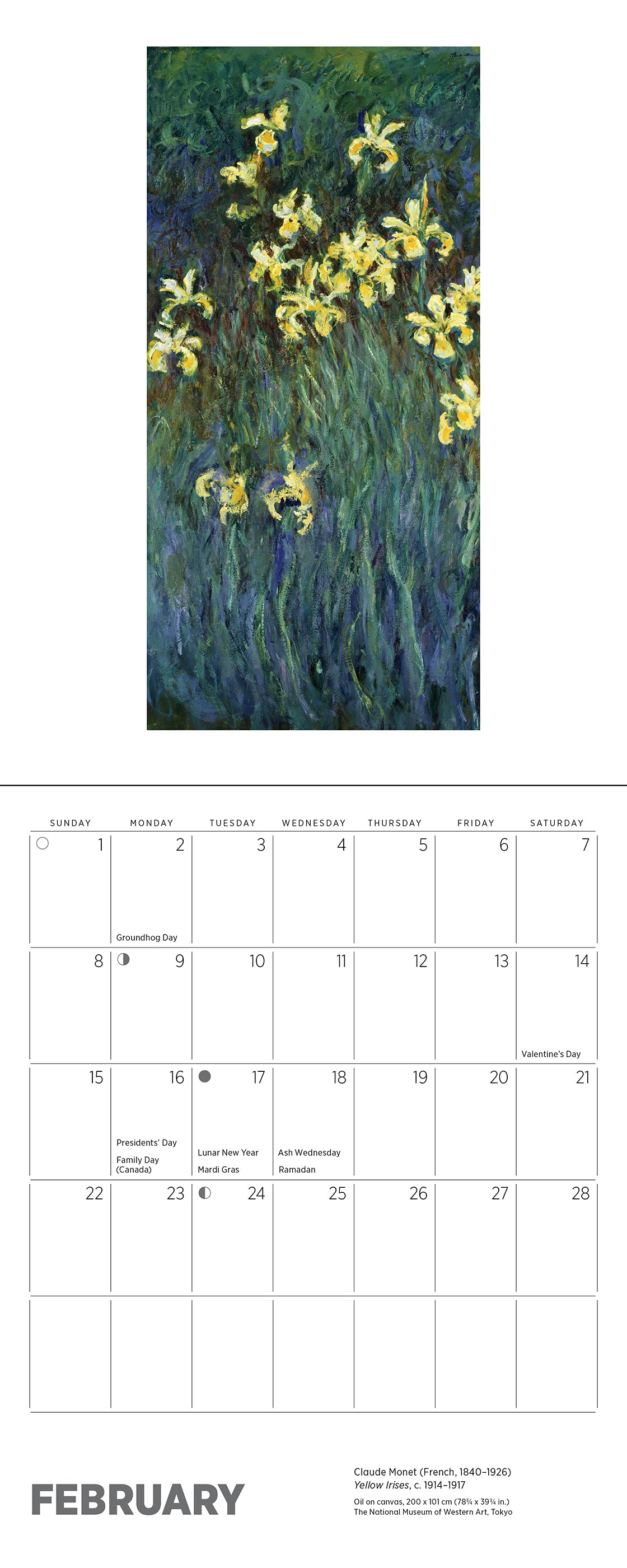 Claude Monet 2026 Mini Wall Calendar_Interior_2