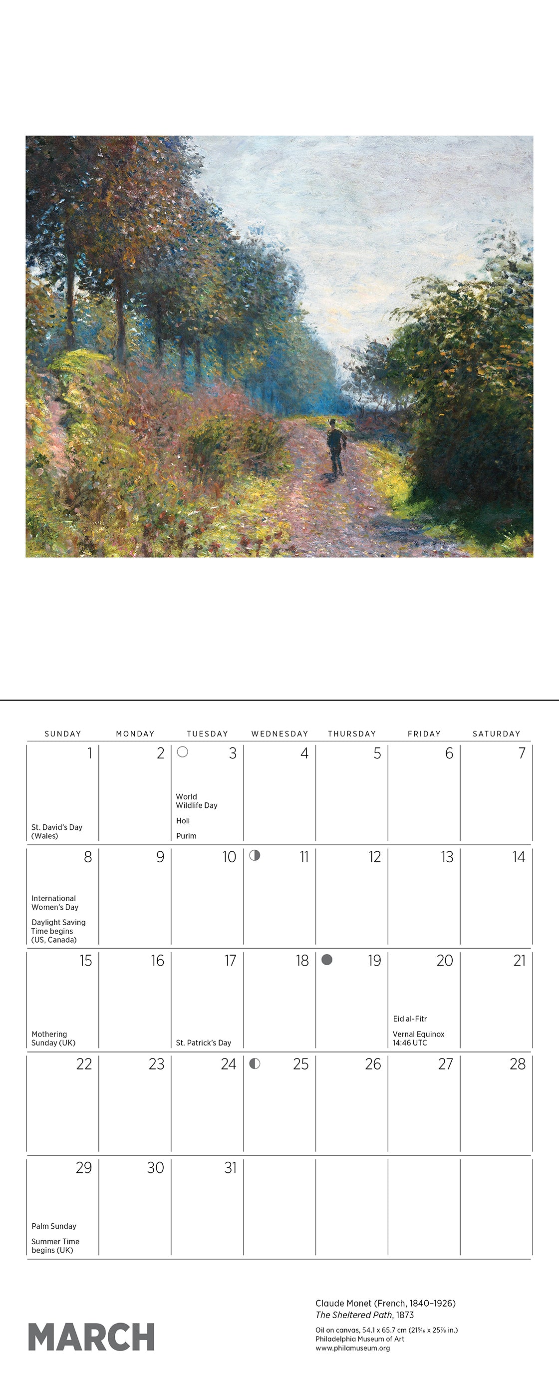 Claude Monet 2026 Mini Wall Calendar_Interior_3