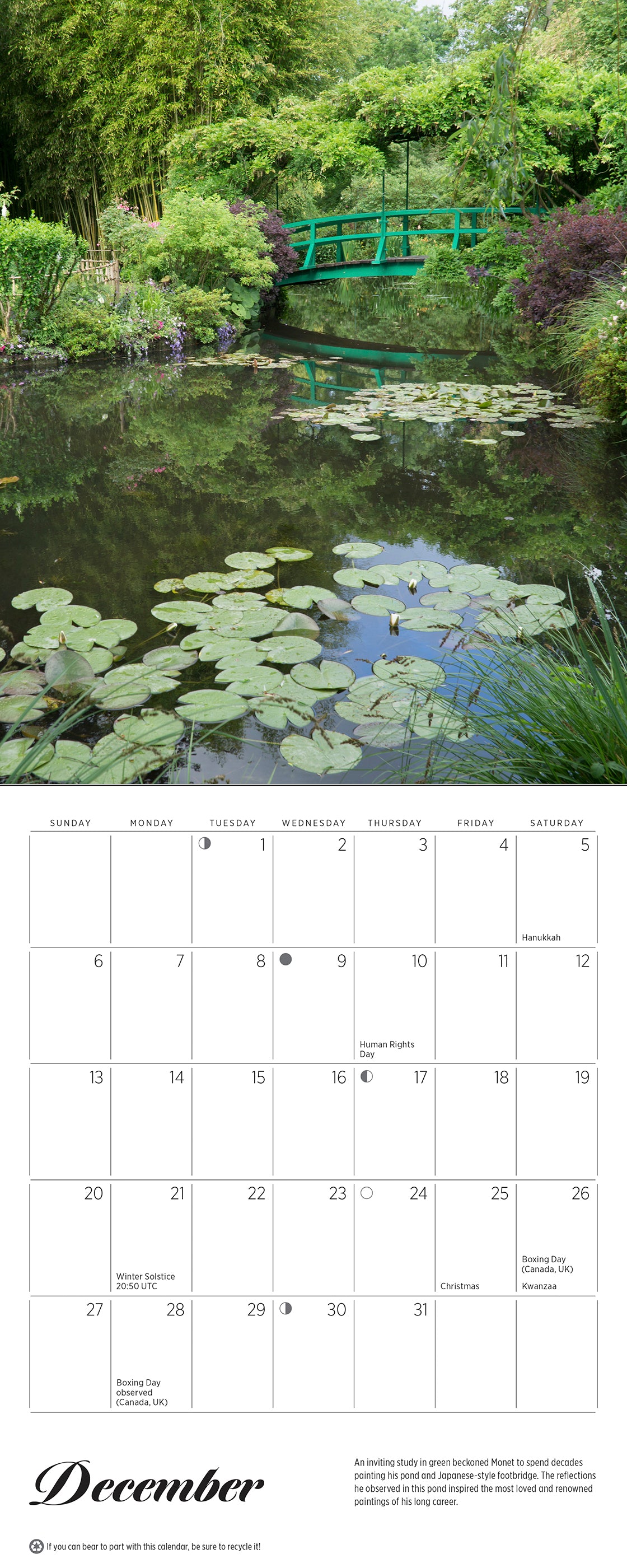 Monet’s Passion: The Gardens at Giverny 2026 Mini Wall Calendar_Interior_5
