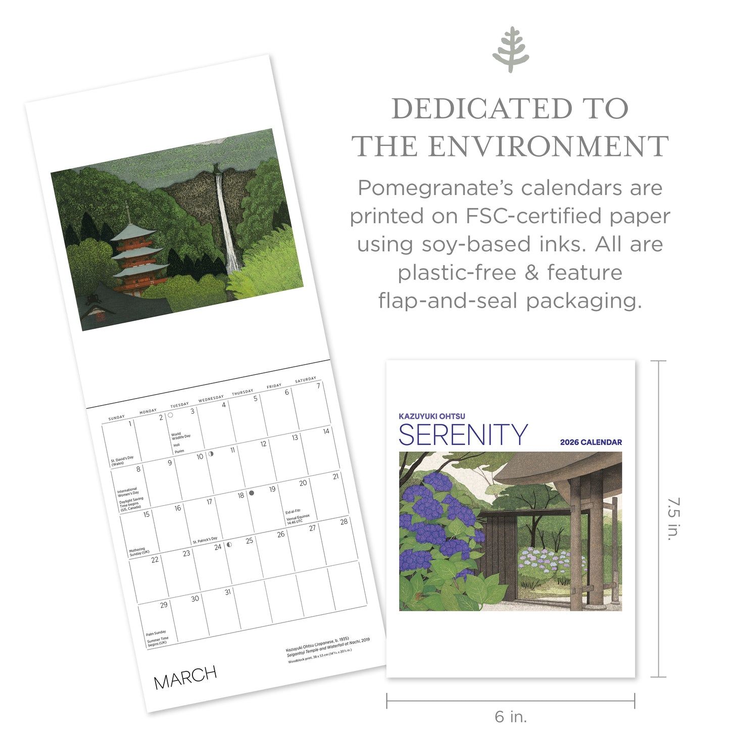 Serenity: Kazuyuki Ohtsu 2026 Mini Wall Calendar_Zoom