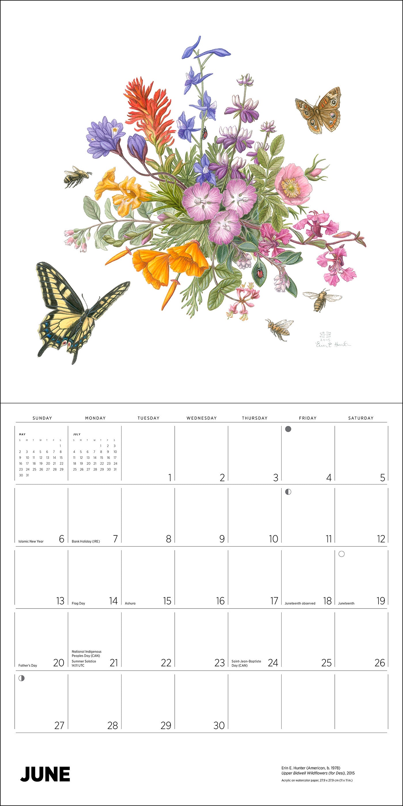 Erin E. Hunter: Pollinators 2027 Wall Calendar_Interior_5