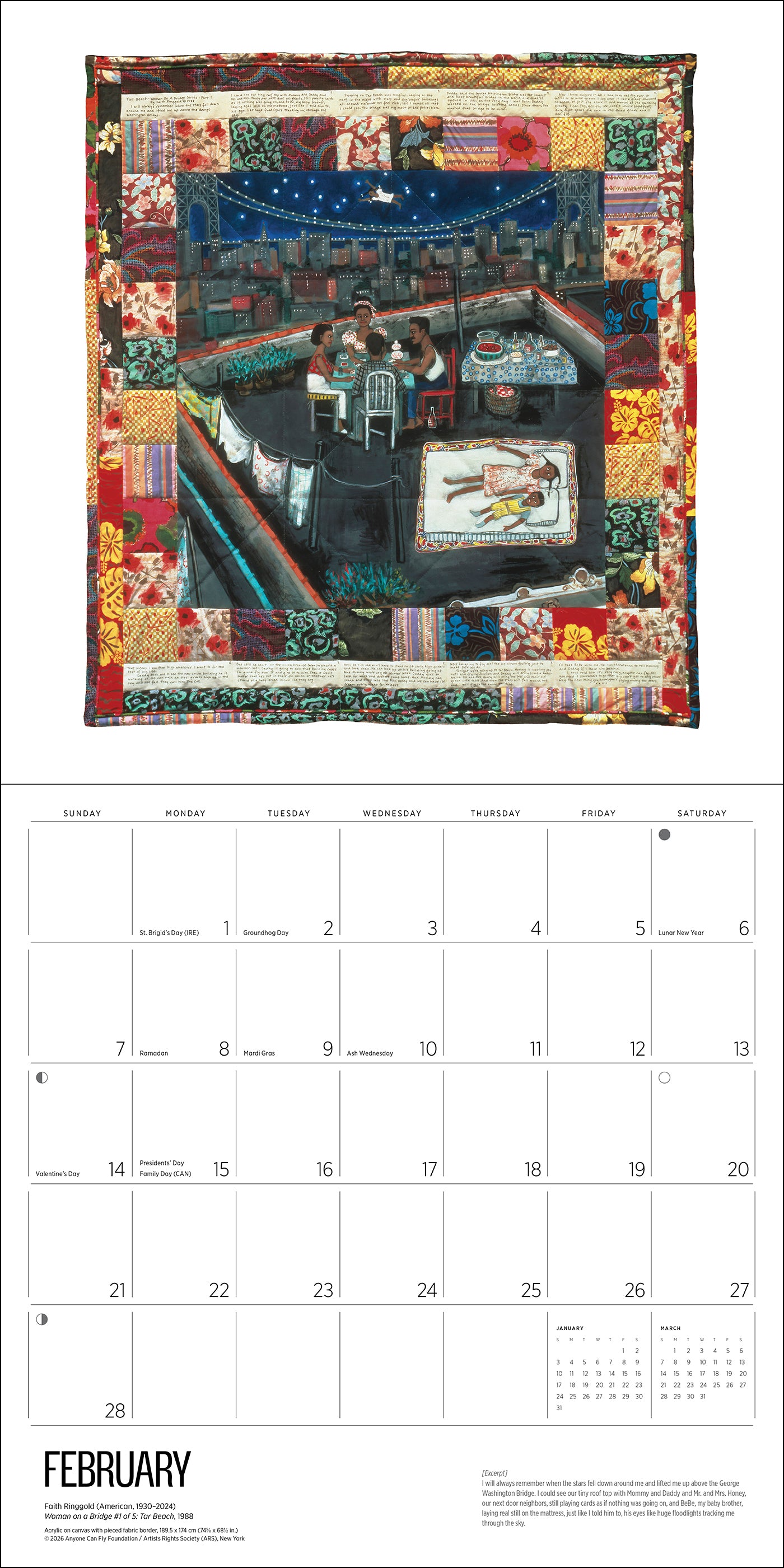 Faith Ringgold 2027 Wall Calendar_Interior_2