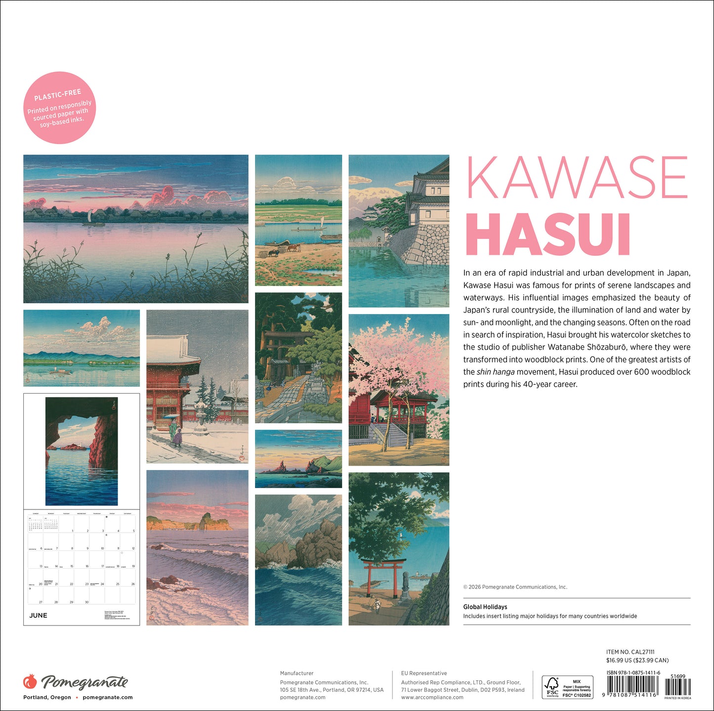 Kawase Hasui 2027 Wall Calendar_Back_Multipiece