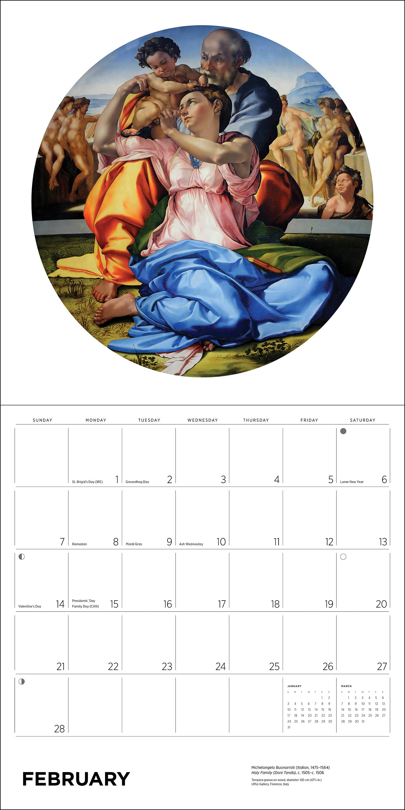 Michelangelo 2027 Wall Calendar_Interior_2