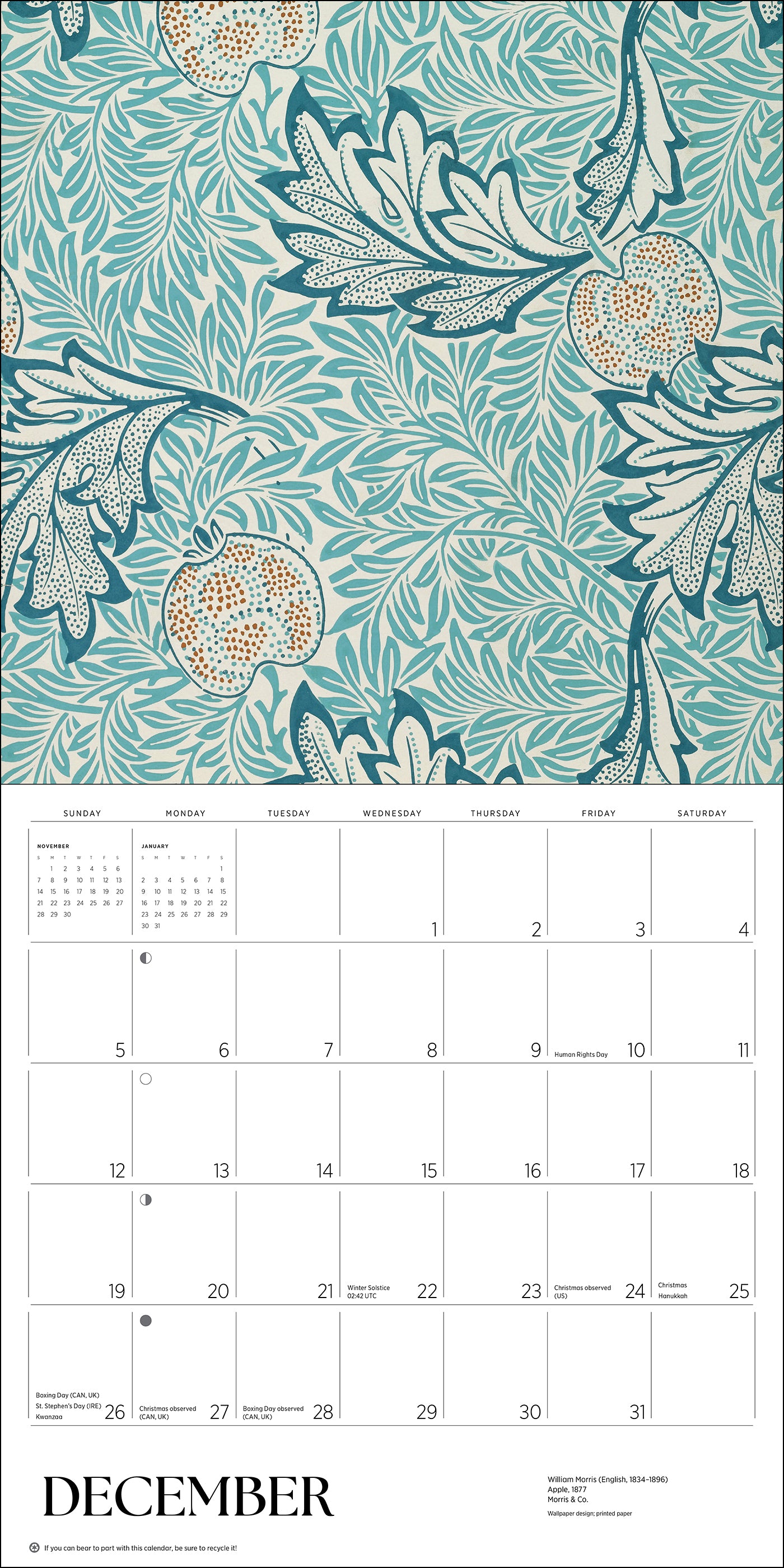 William Morris: Arts & Crafts Designs 2027 Wall Calendar_Interior_2