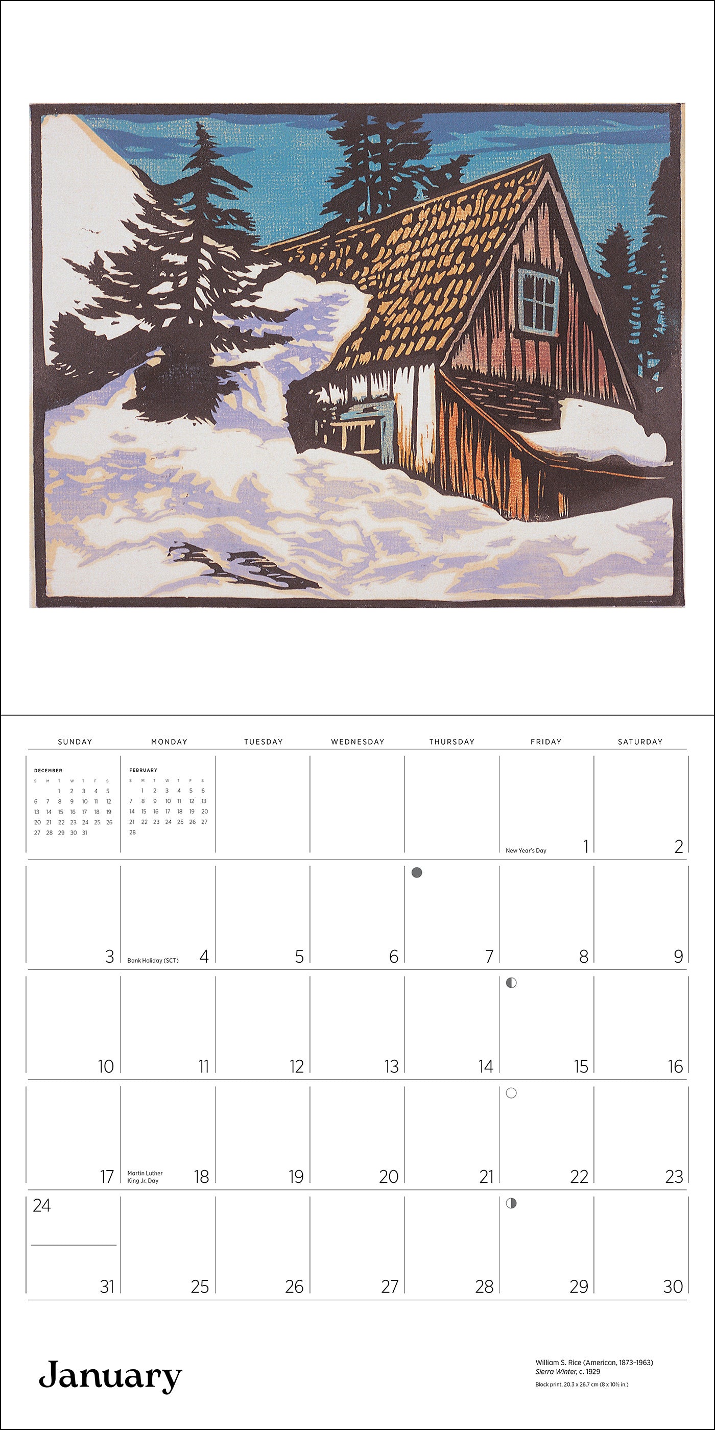 Arts & Crafts Block Prints by William S. Rice 2027 Wall Calendar_Interior_1