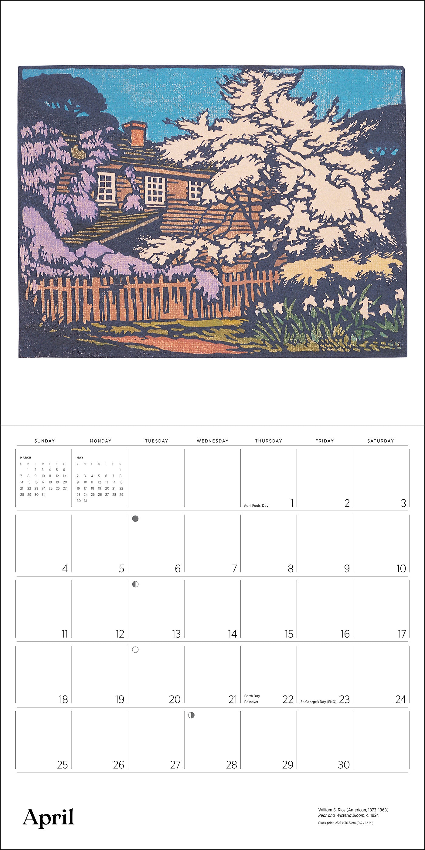 Arts & Crafts Block Prints by William S. Rice 2027 Wall Calendar_Interior_4