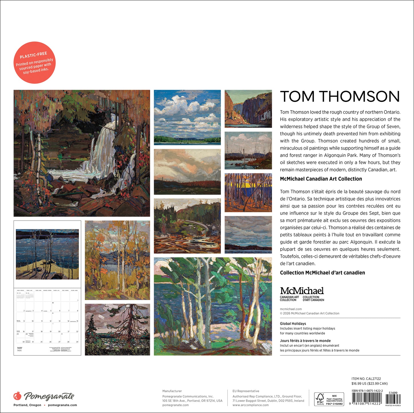 Tom Thomson 2027 Wall Calendar_Back_Multipiece