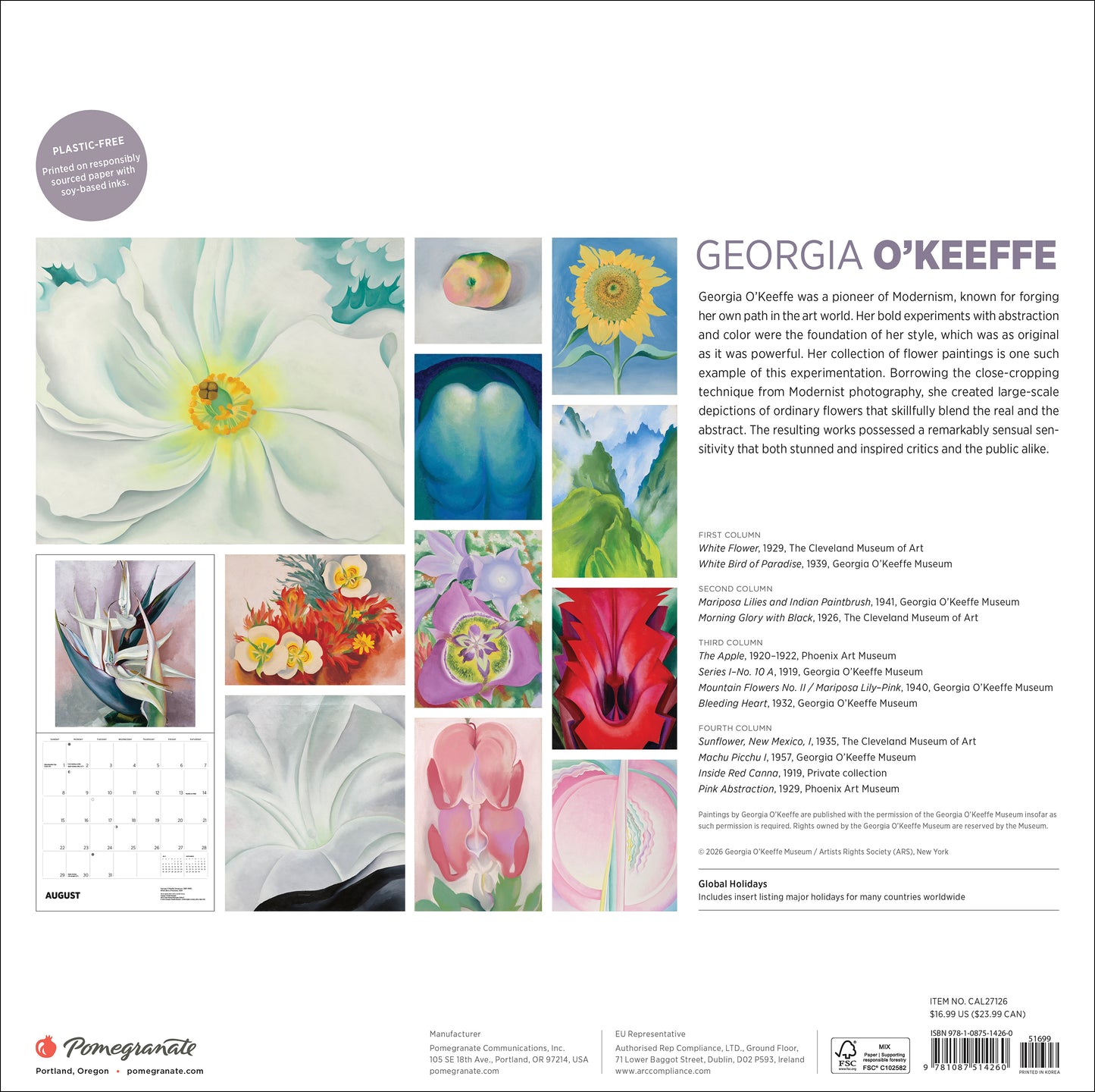 Georgia O'Keeffe 2027 Wall Calendar_Back_Multipiece