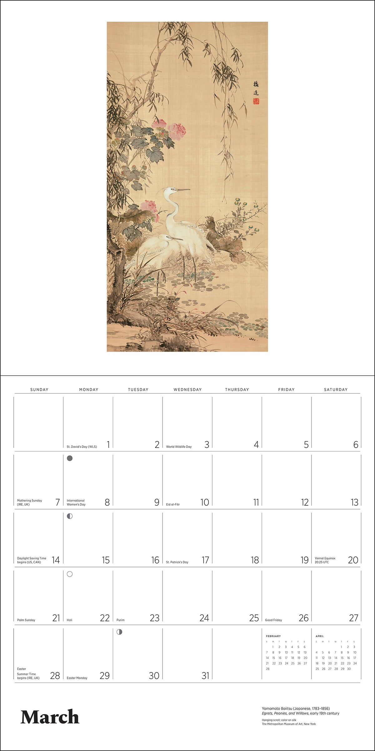 Dreams of Edo: Japanese Scrolls & Screens 2027 Wall Calendar_Interior_1