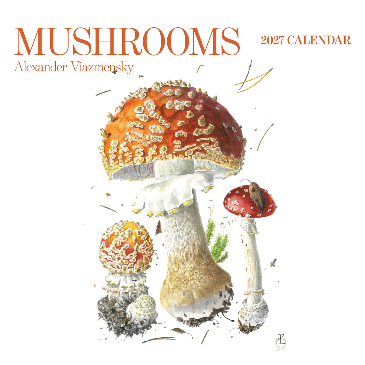 Mushrooms: Alexander Viazmensky 2027 Wall Calendar_Front_Flat