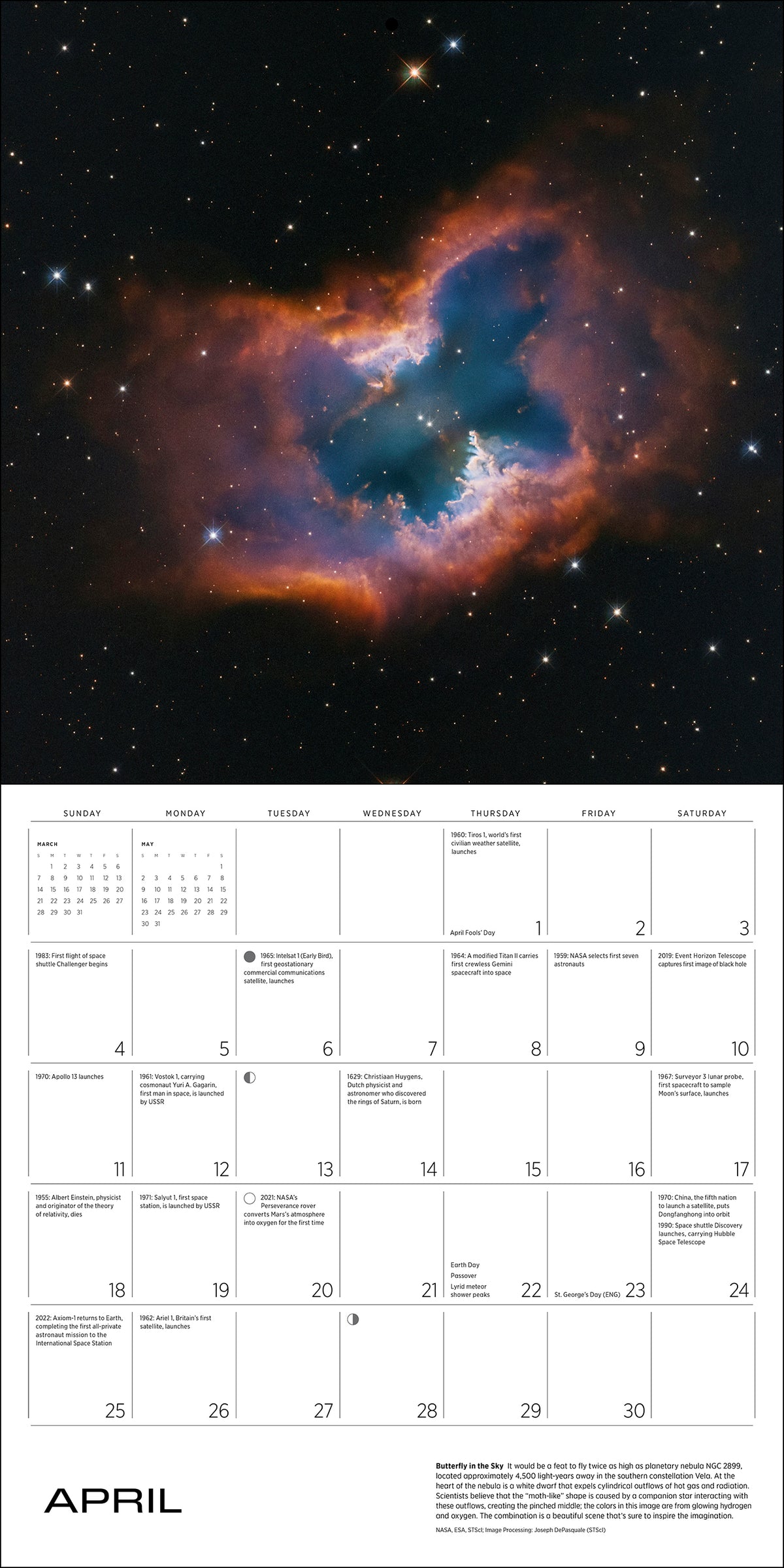 Space: Views from the Hubble and James Webb Telescopes 2027 Wall Calendar_Interior_4