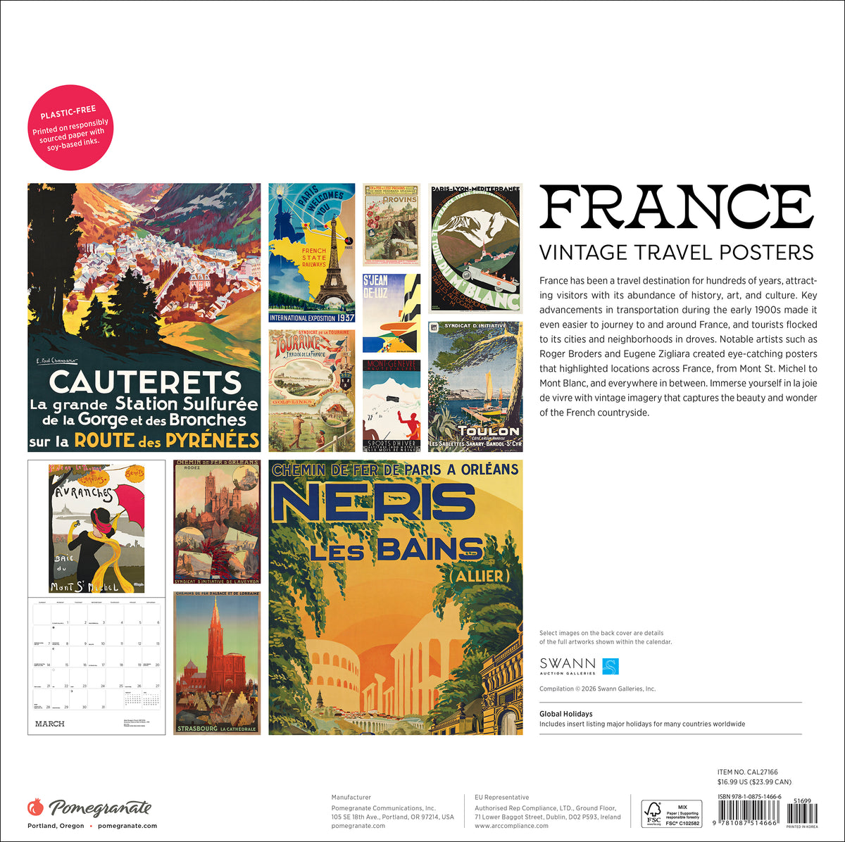 France: Vintage Travel Posters 2027 Wall Calendar_Back_Multipiece