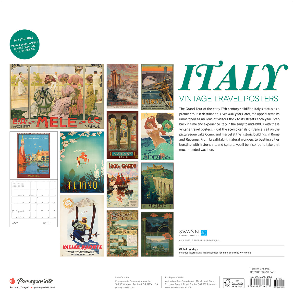 Italy: Vintage Travel Posters 2027 Wall Calendar_Back_Multipiece