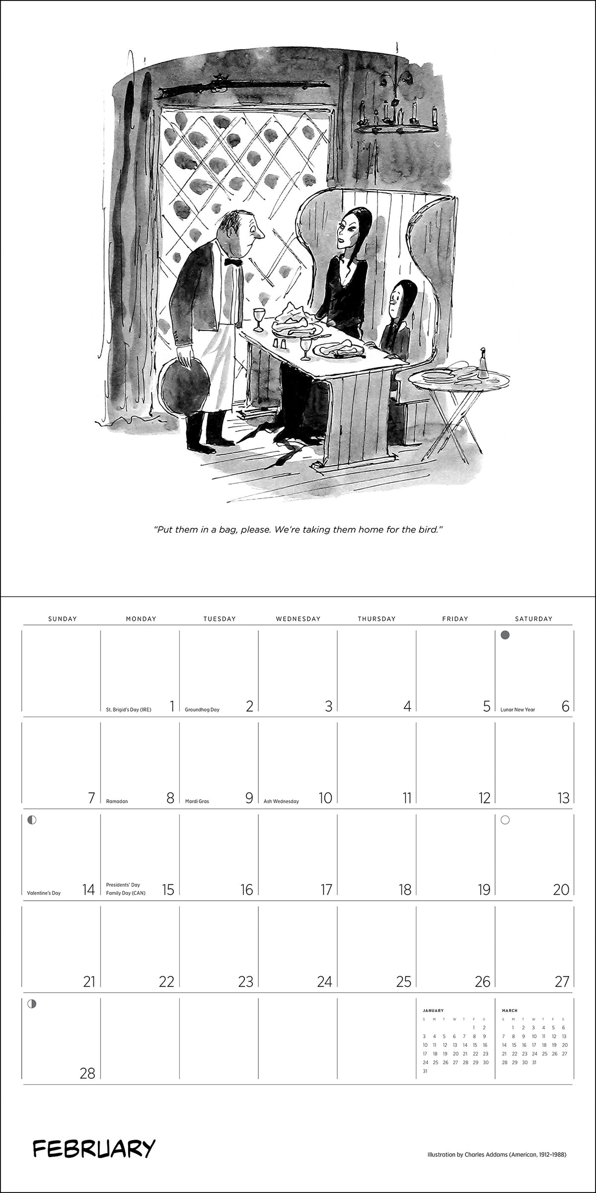 Charles Addams: The Addams Family 2027 Wall Calendar_Interior_2