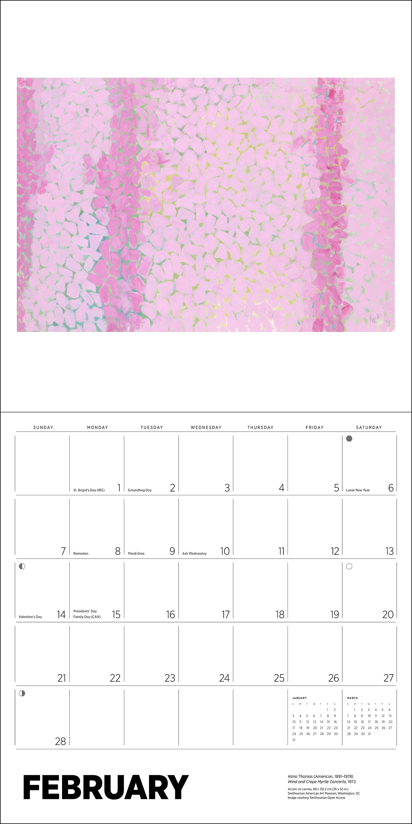 Alma Thomas 2027 Wall Calendar_Interior_2