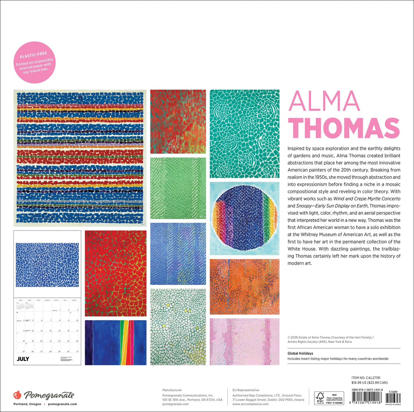 Alma Thomas 2027 Wall Calendar_Back_Multipiece