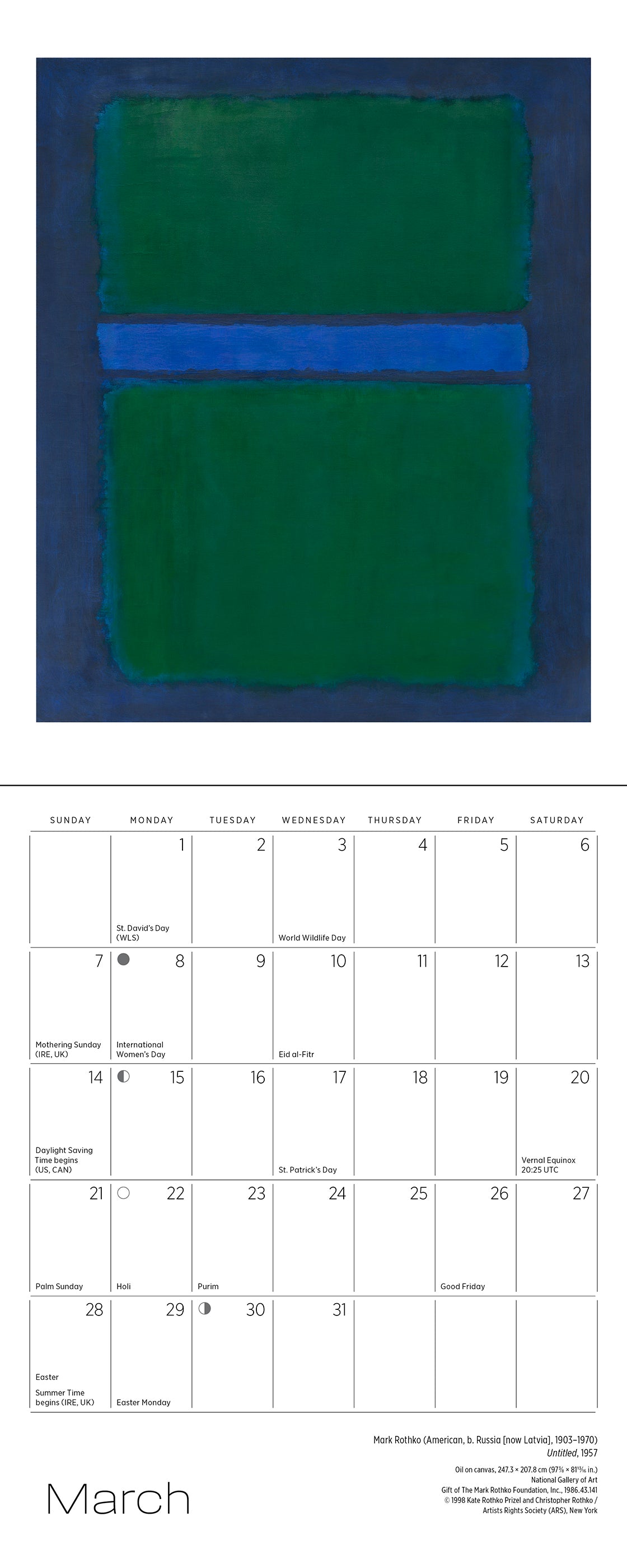 Rothko 2027 Mini Wall Calendar_Interior_2