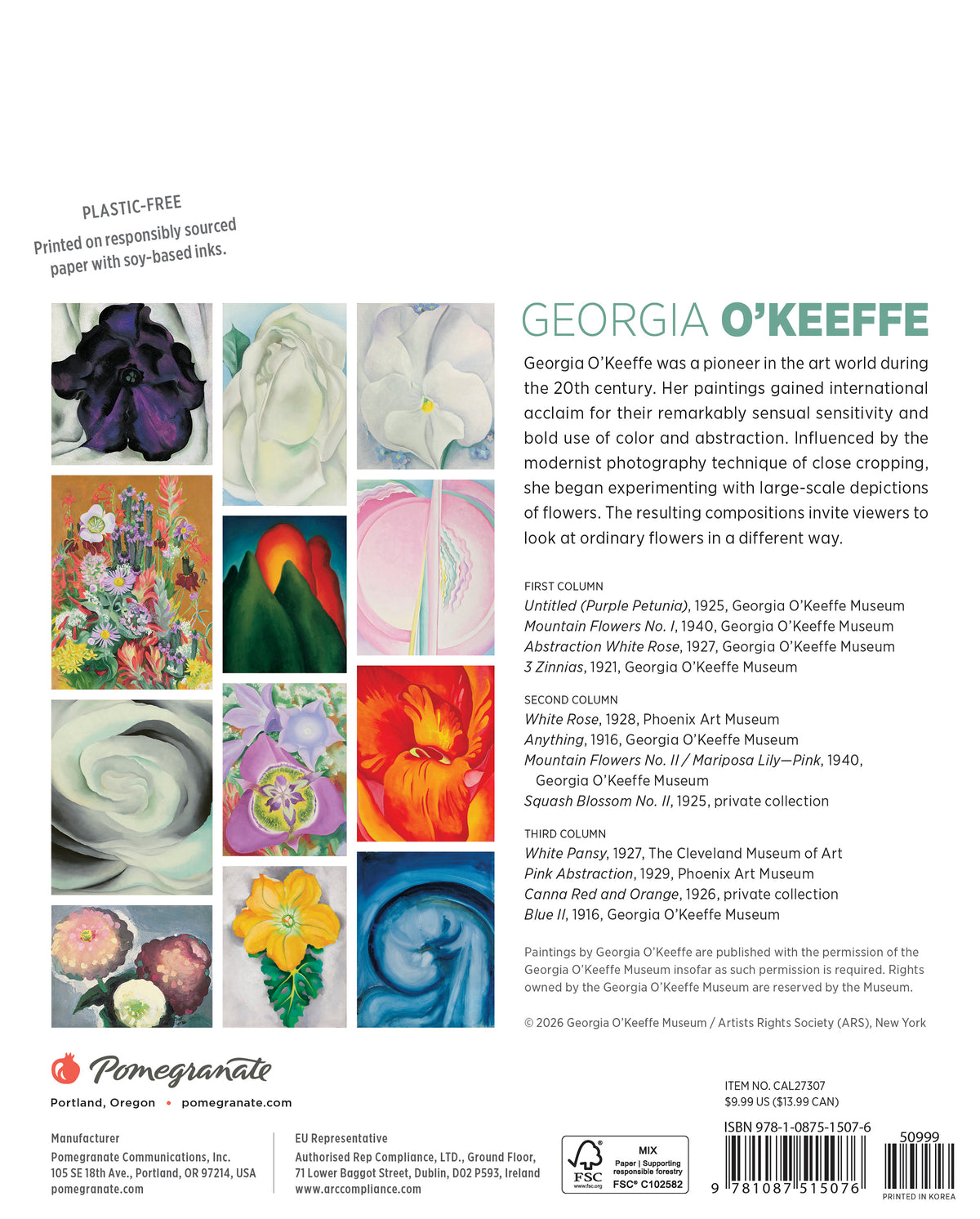 Georgia O'Keeffe 2027 Mini Wall Calendar_Back_Multipiece