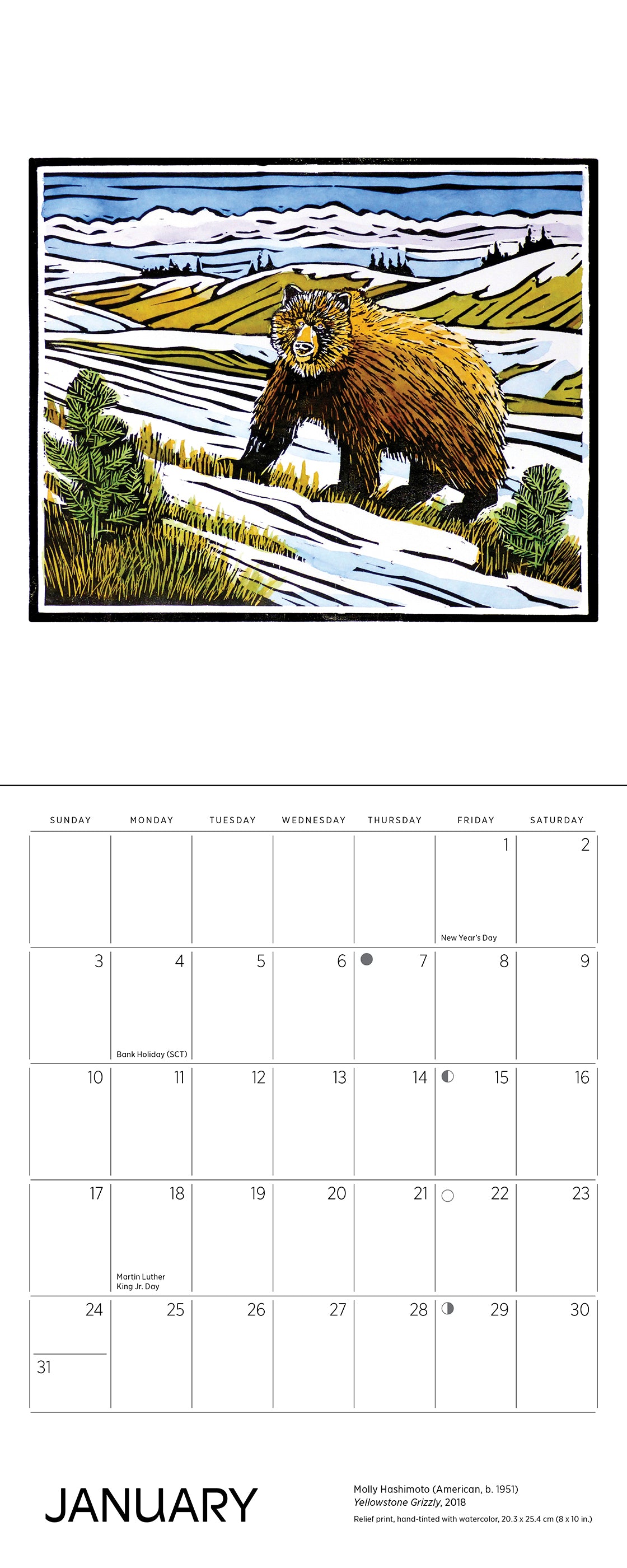 Molly Hashimoto: Wildlife 2027 Mini Wall Calendar_Interior_1