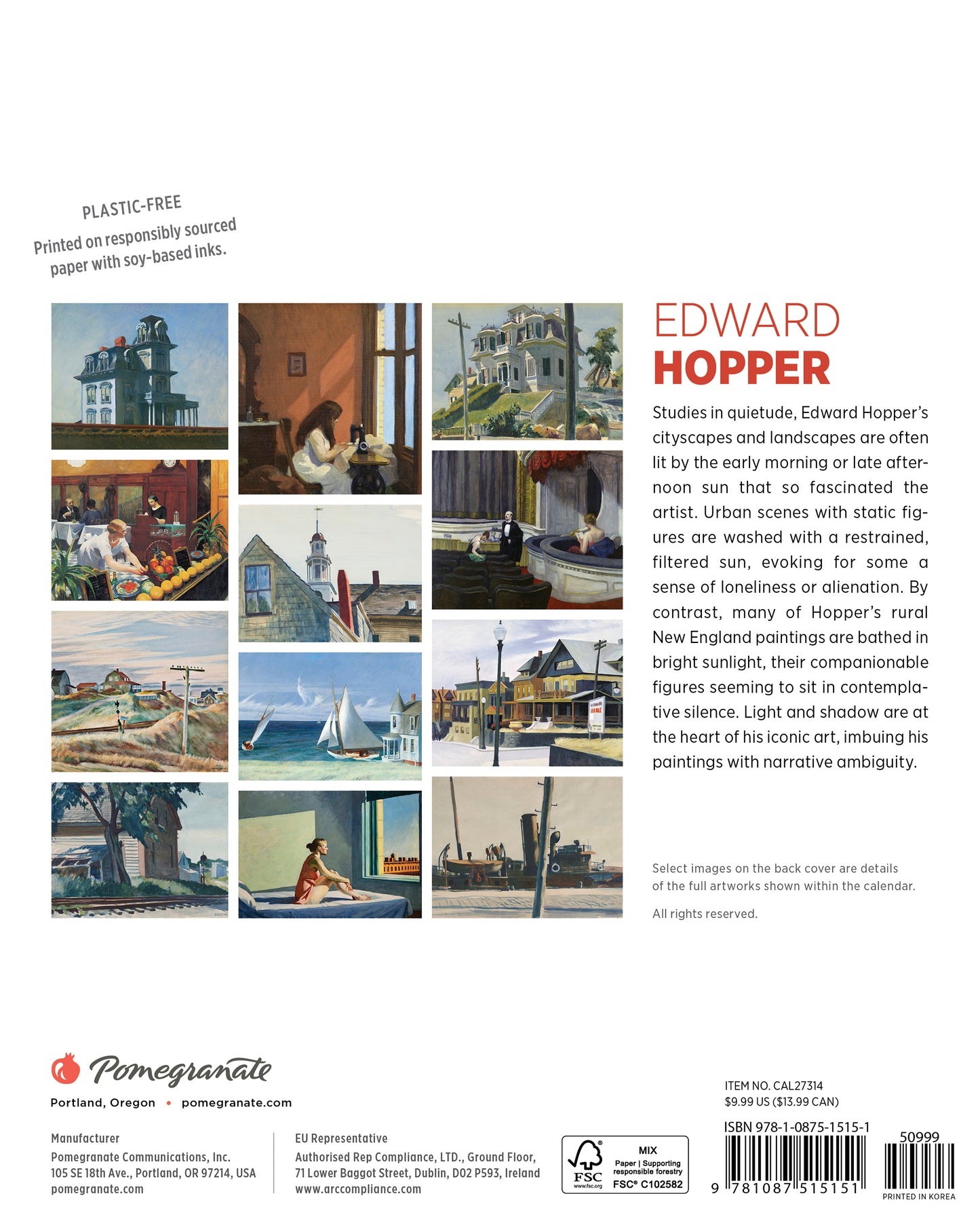 Edward Hopper 2027 Mini Wall Calendar_Back_Multipiece