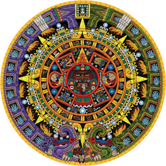 Michael Angulo: Aztec Sun Stone 1000-Piece Circular Jigsaw Puzzle_Primary