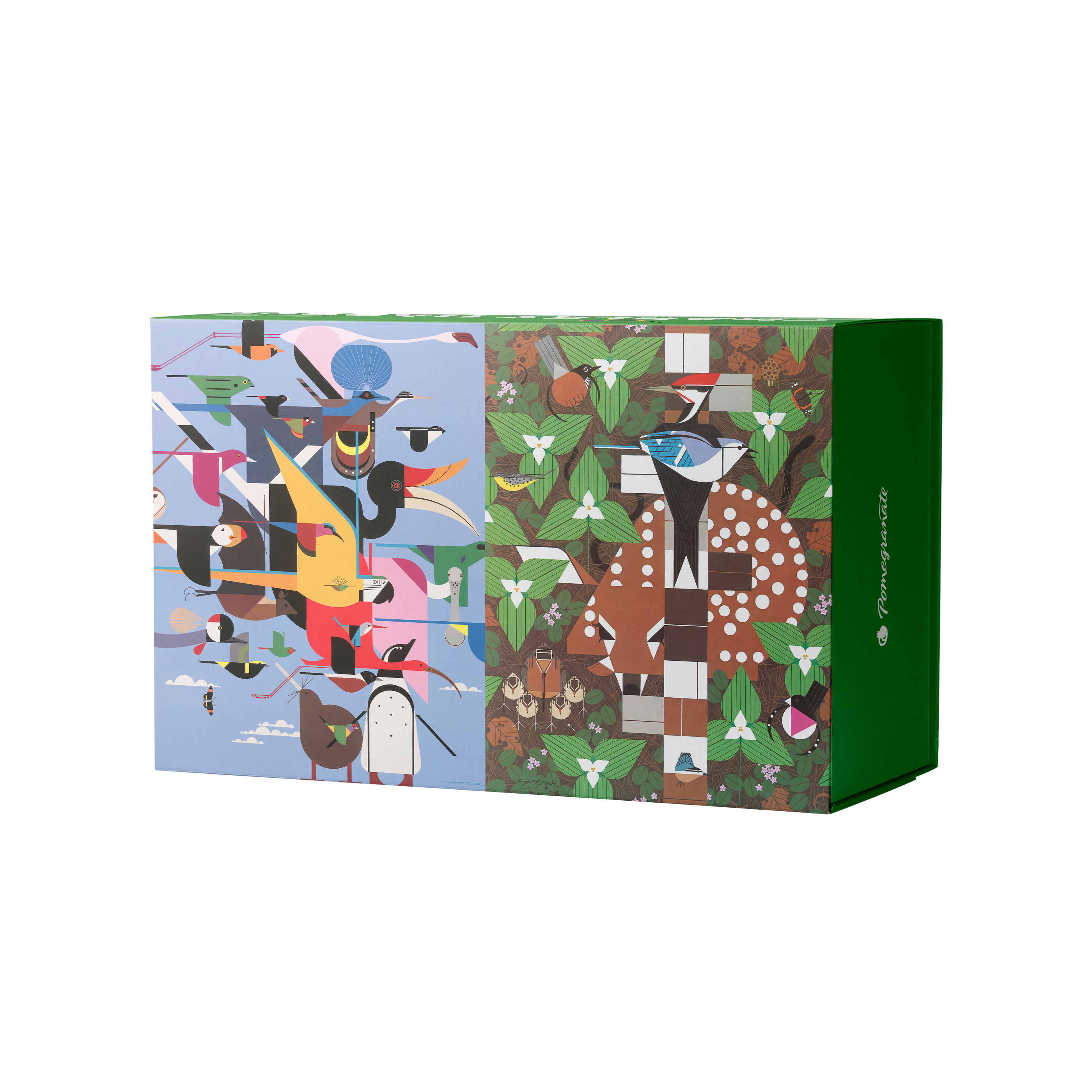Charley Harper 120-Piece Double-Sided Jigsaw Puzzle Set – Pomegranate