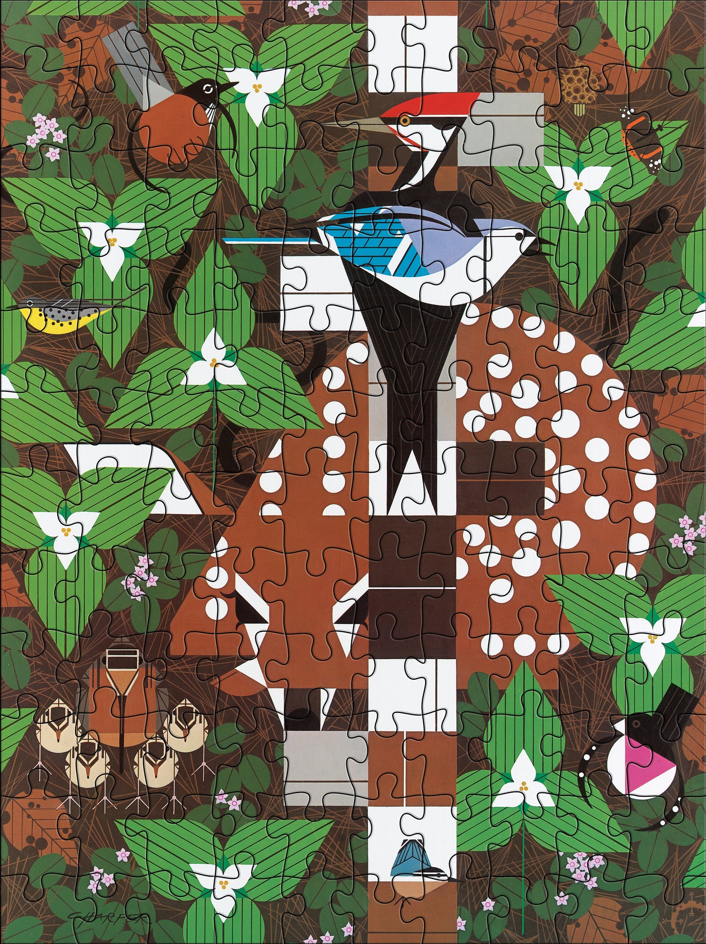 Charley Harper 120-Piece Double-Sided Jigsaw Puzzle Set_Interior_3